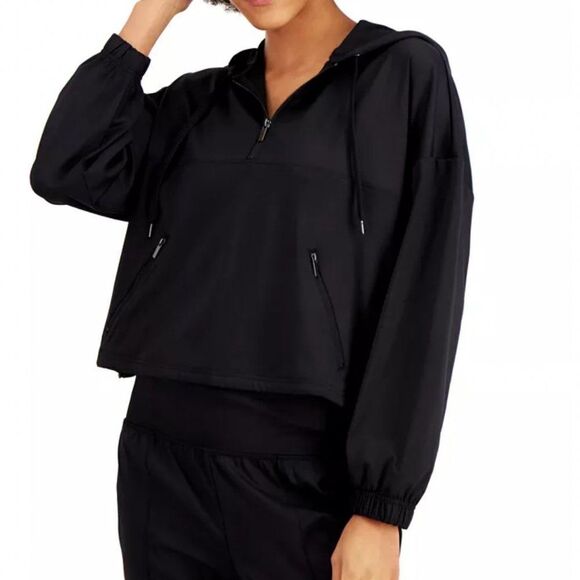 ID Ideology Womens Cropped Quarter-Zip Hoodie - Sz Small - NWT - Picture 1 of 4